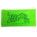 Lime Green 30"x60" Promotional Terry Velour Beach Towel/ 11 Lb per Doz.